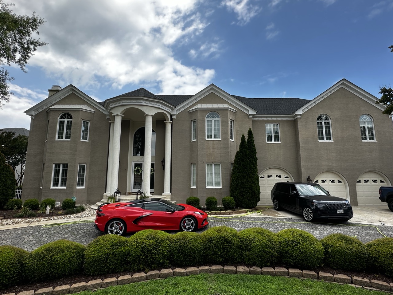 Large home exterior cleaning